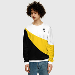 Свитшот мужской Сокрушу пред ним врагов его малый черный крест Ник, цвет: 3D-белый — фото 2