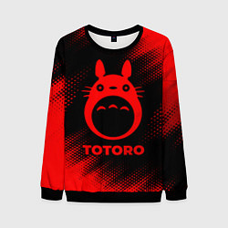 Свитшот мужской Totoro - red gradient, цвет: 3D-черный