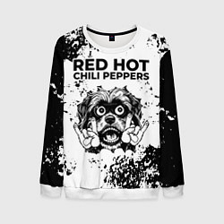 Свитшот мужской Red Hot Chili Peppers - рок пес, цвет: 3D-белый