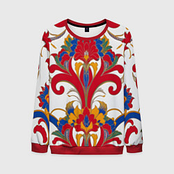Свитшот мужской Яркий алый узор, цвет: 3D-красный