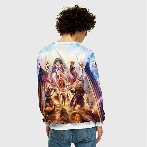 Мужской свитшот Age of mythology персонажи / 3D-Белый – фото 4