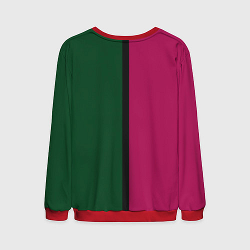 Мужской свитшот Полосы фуксия, зеленый и черный / 3D-Красный – фото 2