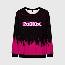 Свитшот мужской Roblox fire pink, цвет: 3D-черный