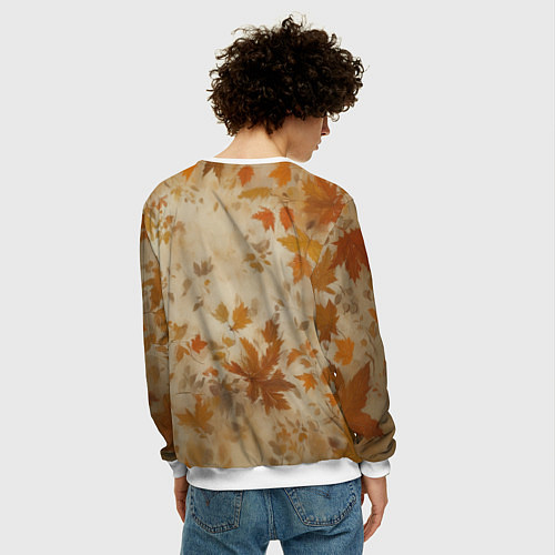 Мужской свитшот Волчонок в шарфе / 3D-Белый – фото 4