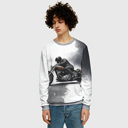 Свитшот мужской Крутой байкер скетч, цвет: 3D-меланж — фото 2