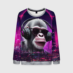 Свитшот мужской DJ monkey - Neon city, цвет: 3D-меланж