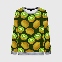 Свитшот мужской Киви цветной паттерн, цвет: 3D-меланж
