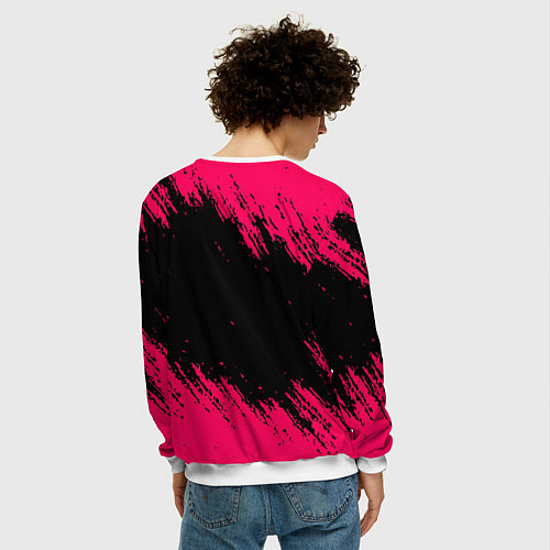 Мужской свитшот Quake розовые краски / 3D-Белый – фото 4
