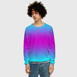 Свитшот мужской Градиент неоновые цвета, цвет: 3D-меланж — фото 2