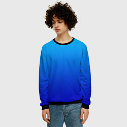 Свитшот мужской Голубой градиент, цвет: 3D-черный — фото 2
