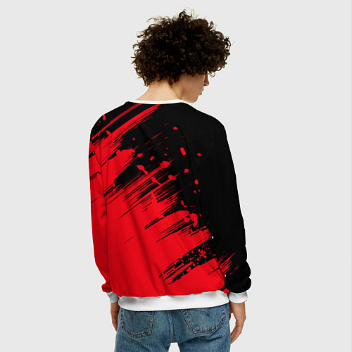 Мужской свитшот Red Dead Redemption 2 - Wanted / 3D-Белый – фото 4