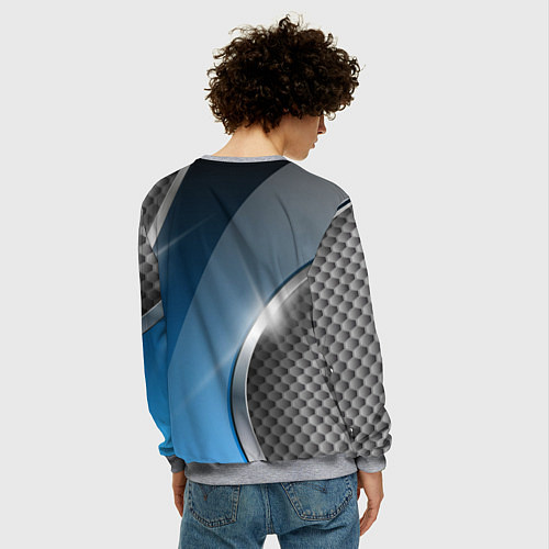 Мужской свитшот Tesla carbon steel / 3D-Меланж – фото 4