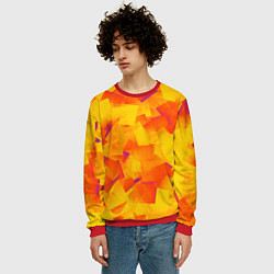 Свитшот мужской Желтый калейдоскоп, цвет: 3D-красный — фото 2