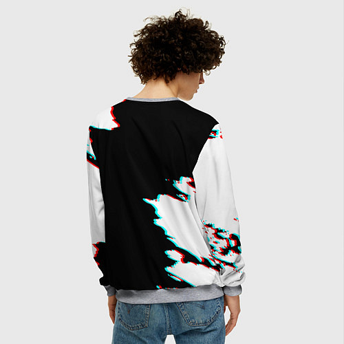 Мужской свитшот Герб глитч краски / 3D-Меланж – фото 4