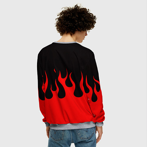 Мужской свитшот Linkin park logo fire / 3D-Меланж – фото 4