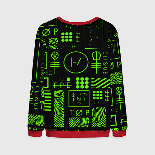 Мужской свитшот Twenty one pilots neon / 3D-Красный – фото 2