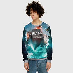 Свитшот мужской Wartunder корабль авианосец, цвет: 3D-меланж — фото 2