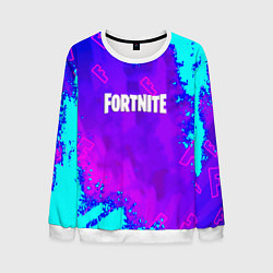 Свитшот мужской Fortnite neon game, цвет: 3D-белый