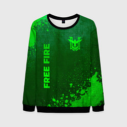 Свитшот мужской Free Fire - green gradient вертикально, цвет: 3D-черный