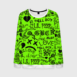 Свитшот мужской Lil Peep кислотный паттерн, цвет: 3D-белый