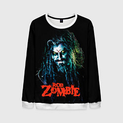 Свитшот мужской Rob zombie portrait, цвет: 3D-белый