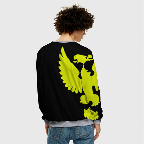 Мужской свитшот Герб РФ орёл / 3D-Меланж – фото 4