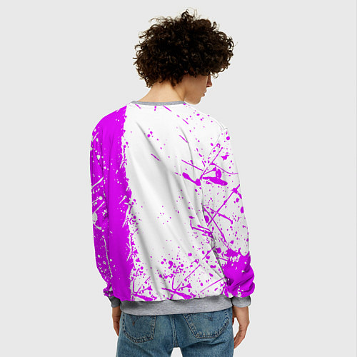 Мужской свитшот Fortnite pink color / 3D-Меланж – фото 4
