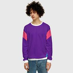 Свитшот мужской Стиль 90-х геометрия спортивная, цвет: 3D-белый — фото 2