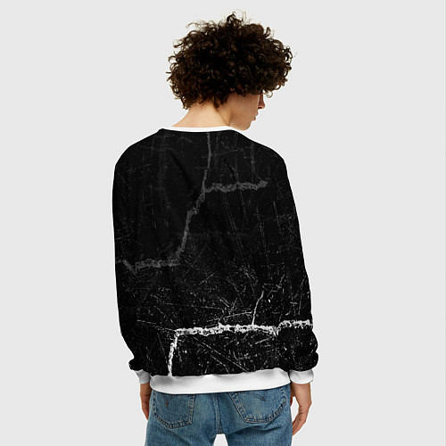 Мужской свитшот The prodigy - трещины / 3D-Белый – фото 4