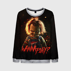 Свитшот мужской Chucky wanna play?, цвет: 3D-меланж