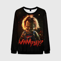 Свитшот мужской Chucky wanna play?, цвет: 3D-черный