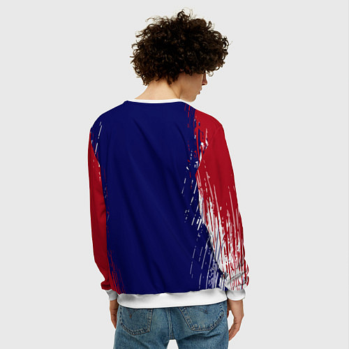 Мужской свитшот Velial squad - red abstract / 3D-Белый – фото 4