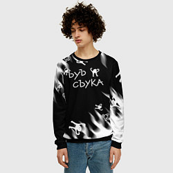 Свитшот мужской Ъуъ съука пламя, цвет: 3D-черный — фото 2