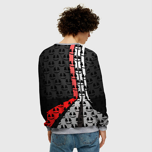 Мужской свитшот Marshmello pattern / 3D-Меланж – фото 4