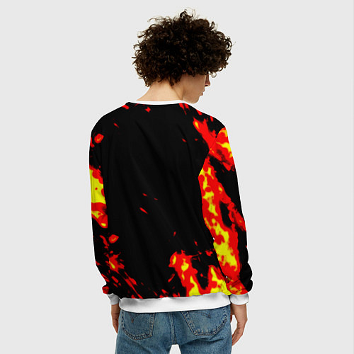 Мужской свитшот Portal огненная лава / 3D-Белый – фото 4
