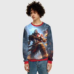 Свитшот мужской Кратос в ярости, цвет: 3D-красный — фото 2