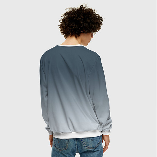 Мужской свитшот Красивая блондинка в маске - киберпанк / 3D-Белый – фото 4