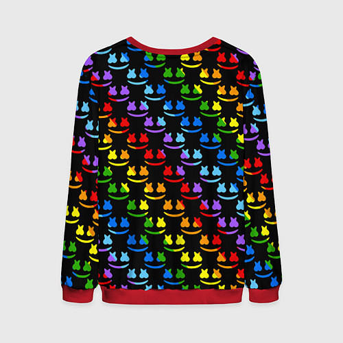 Мужской свитшот Marshmello pattern neon / 3D-Красный – фото 2