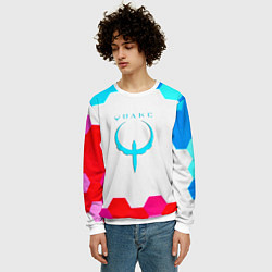 Свитшот мужской Квейк соты, цвет: 3D-белый — фото 2