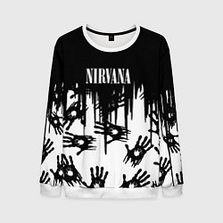 Свитшот мужской Nirvana rok hand, цвет: 3D-белый