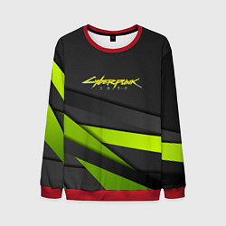 Свитшот мужской Cyberpunk 2077 stripes line, цвет: 3D-красный