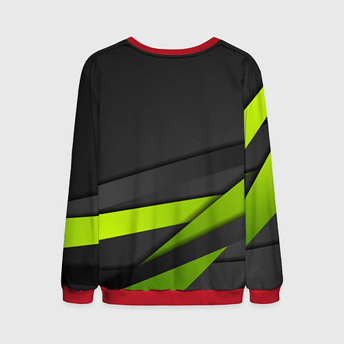 Мужской свитшот Cyberpunk 2077 stripes line / 3D-Красный – фото 2