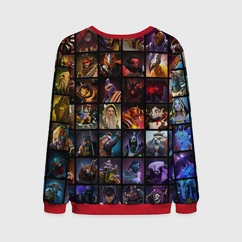 Мужской свитшот Dota 2 - все персонажи / 3D-Красный – фото 2