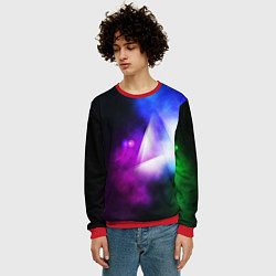Свитшот мужской Космос геометрия, цвет: 3D-красный — фото 2