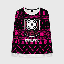 Свитшот мужской Rainbow six winter pink, цвет: 3D-белый
