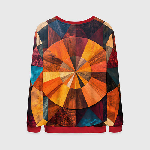 Мужской свитшот Круговая мозайка / 3D-Красный – фото 2