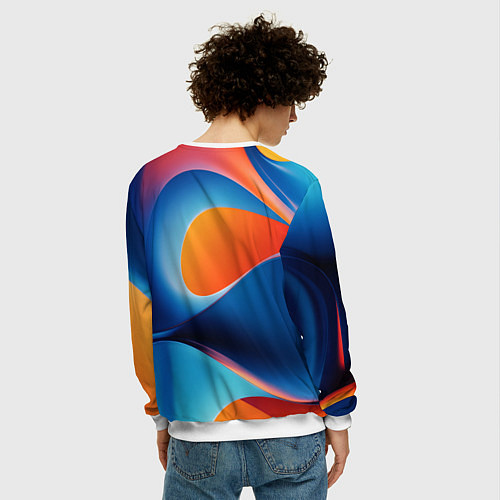 Мужской свитшот Абстрактный геометрический градиент / 3D-Белый – фото 4