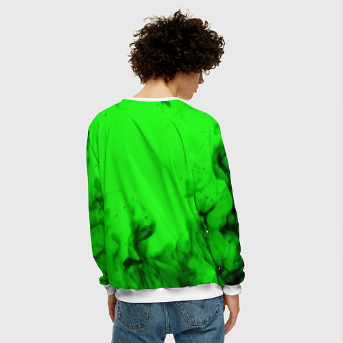 Мужской свитшот Monster Hunter fire green / 3D-Белый – фото 4