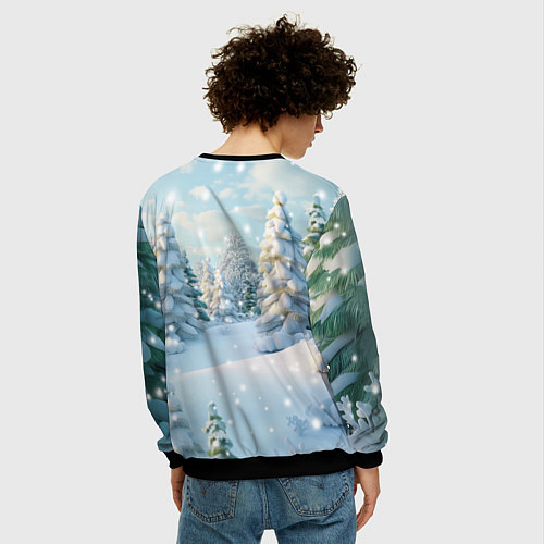 Мужской свитшот Милые змеи / 3D-Черный – фото 4