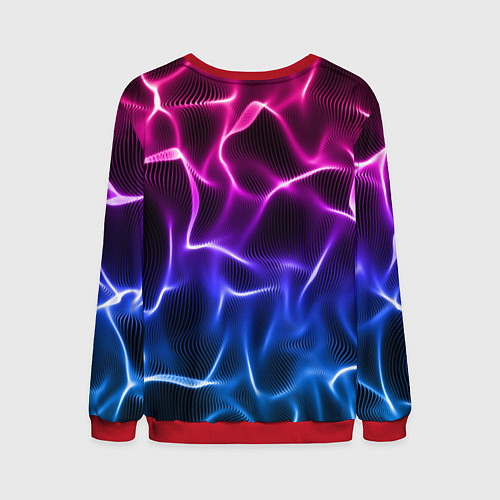 Мужской свитшот Portal неоновые волны / 3D-Красный – фото 2
